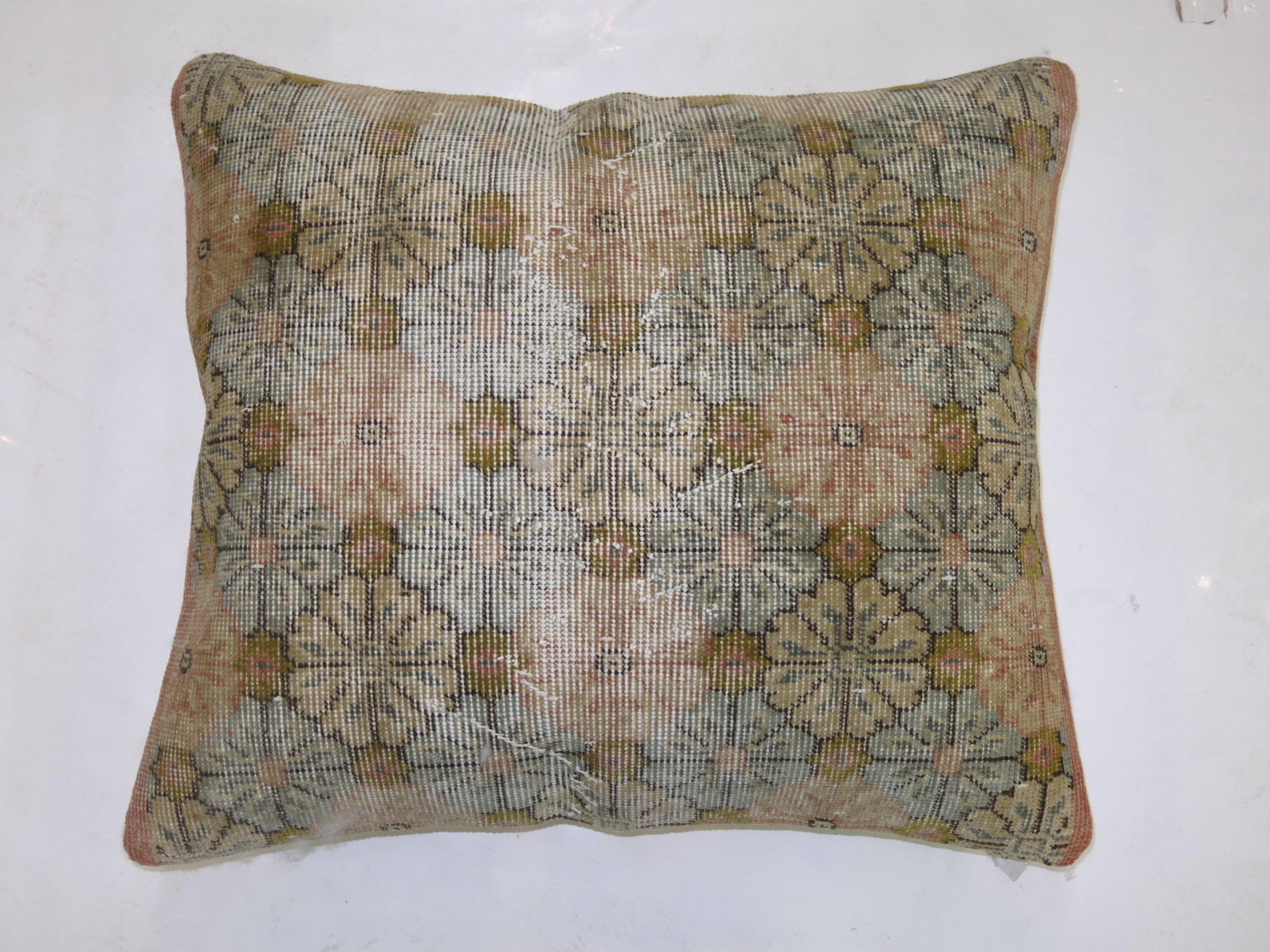 Victorian Large Floral Turkish Pillow For Sale