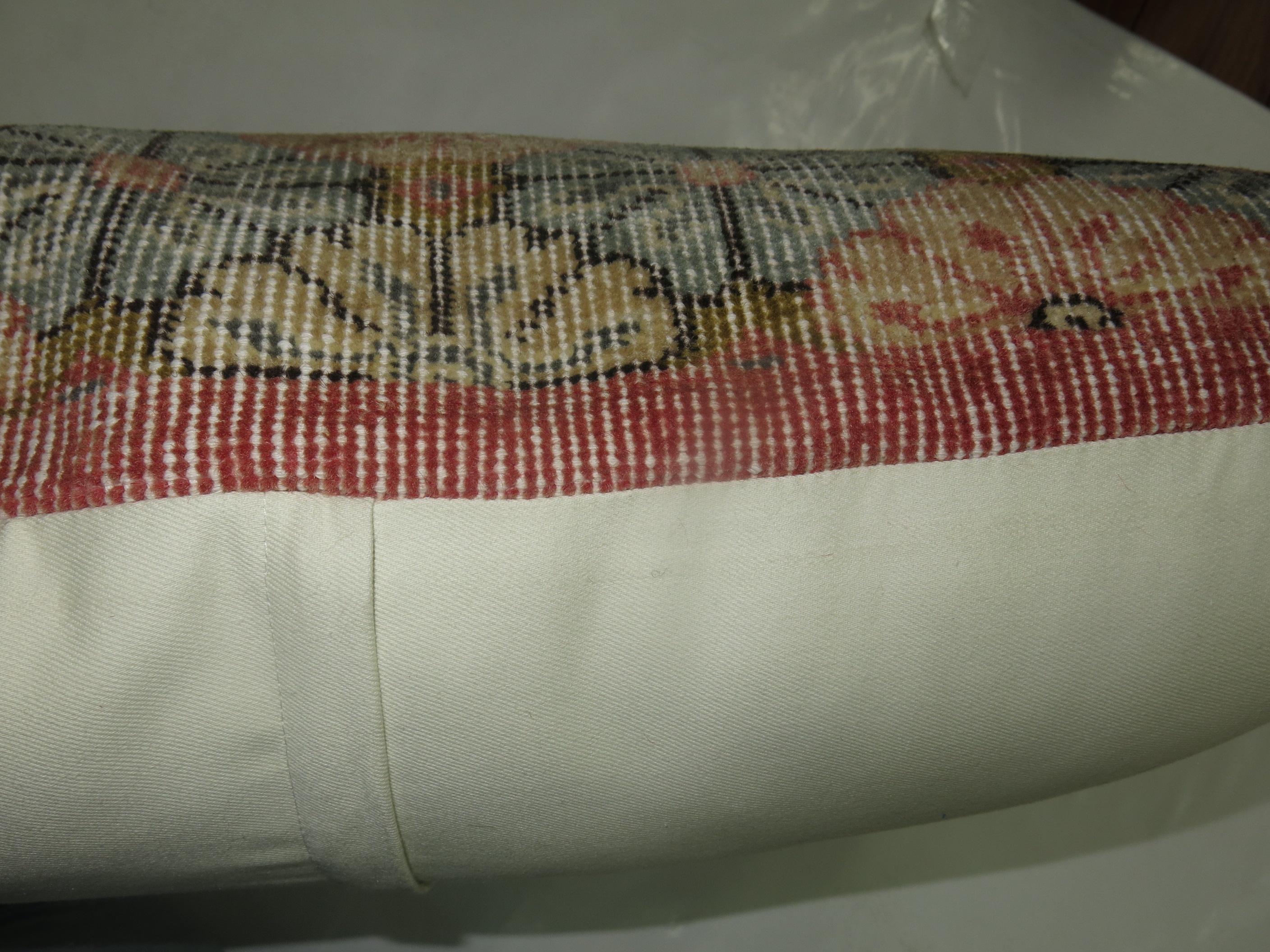 Large Floral Turkish Pillow In Fair Condition For Sale In New York, NY