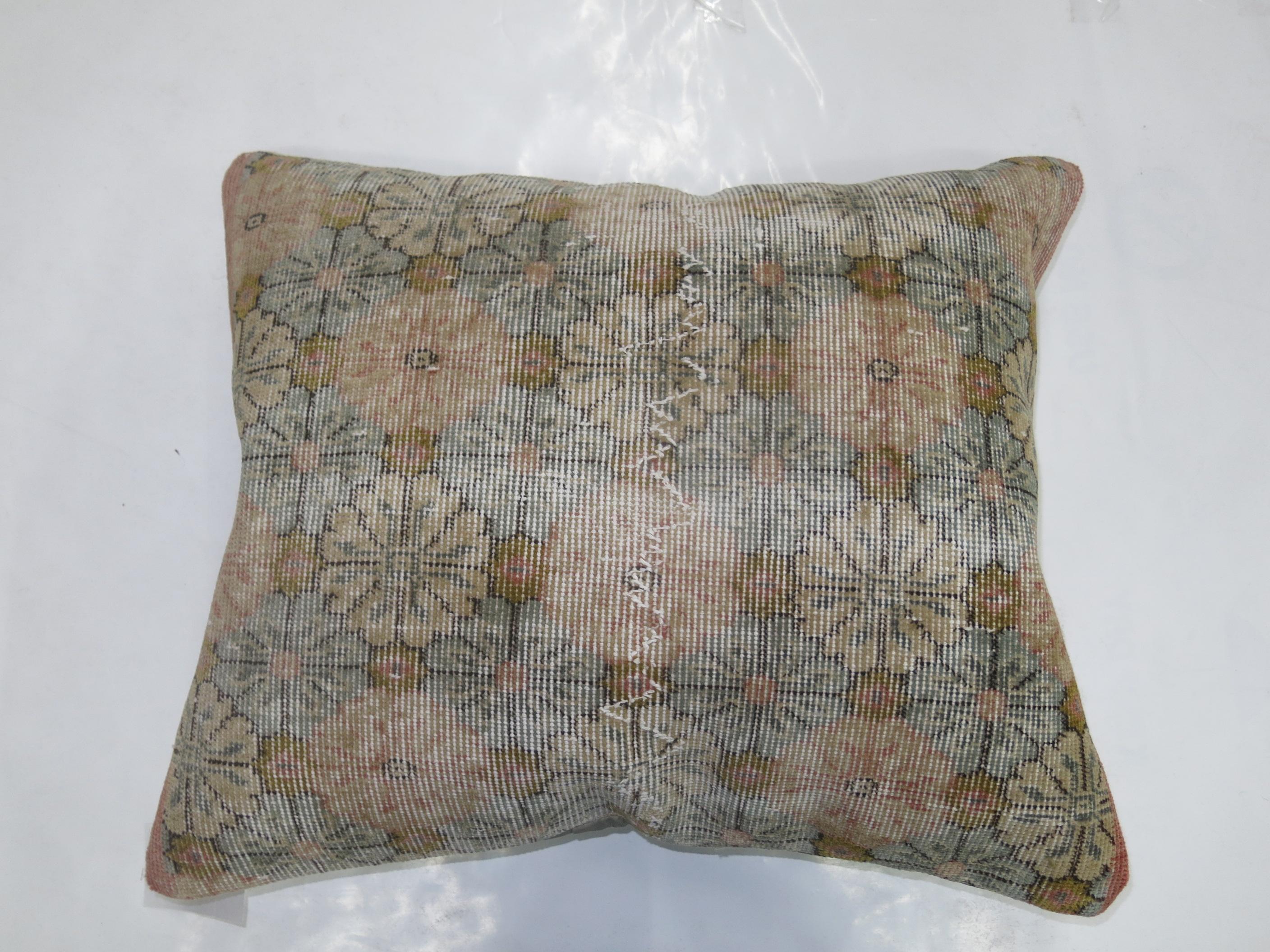 20th Century Large Floral Turkish Pillow For Sale
