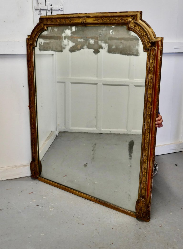 Large Shabby Gilt Overmantel For Sale at 1stDibs