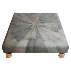 Large Shagreen Starburst Coffee Table With Gilt Feet