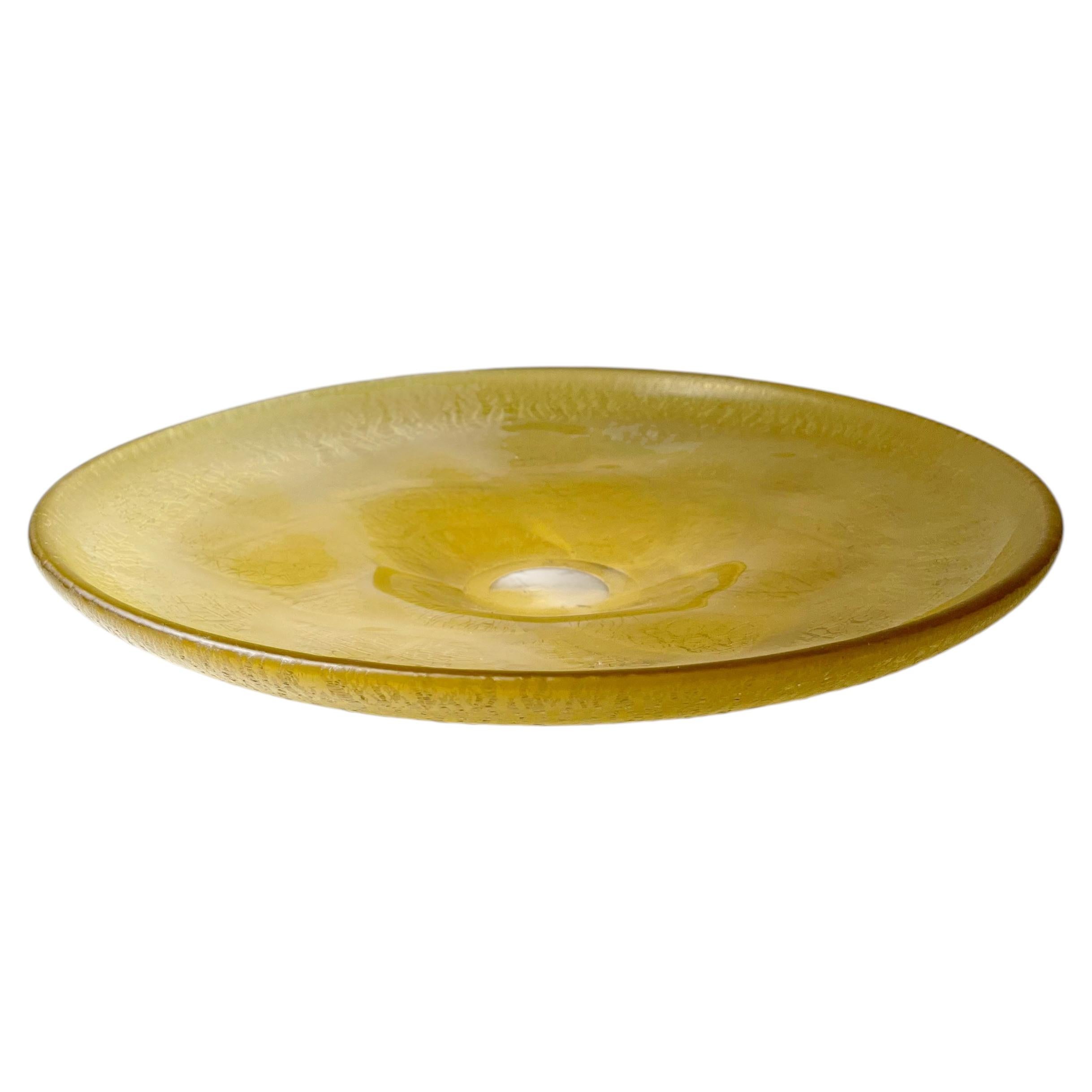 Large Shallow Glass Charger / Bowl by A.D. Copier Leerdam For Sale