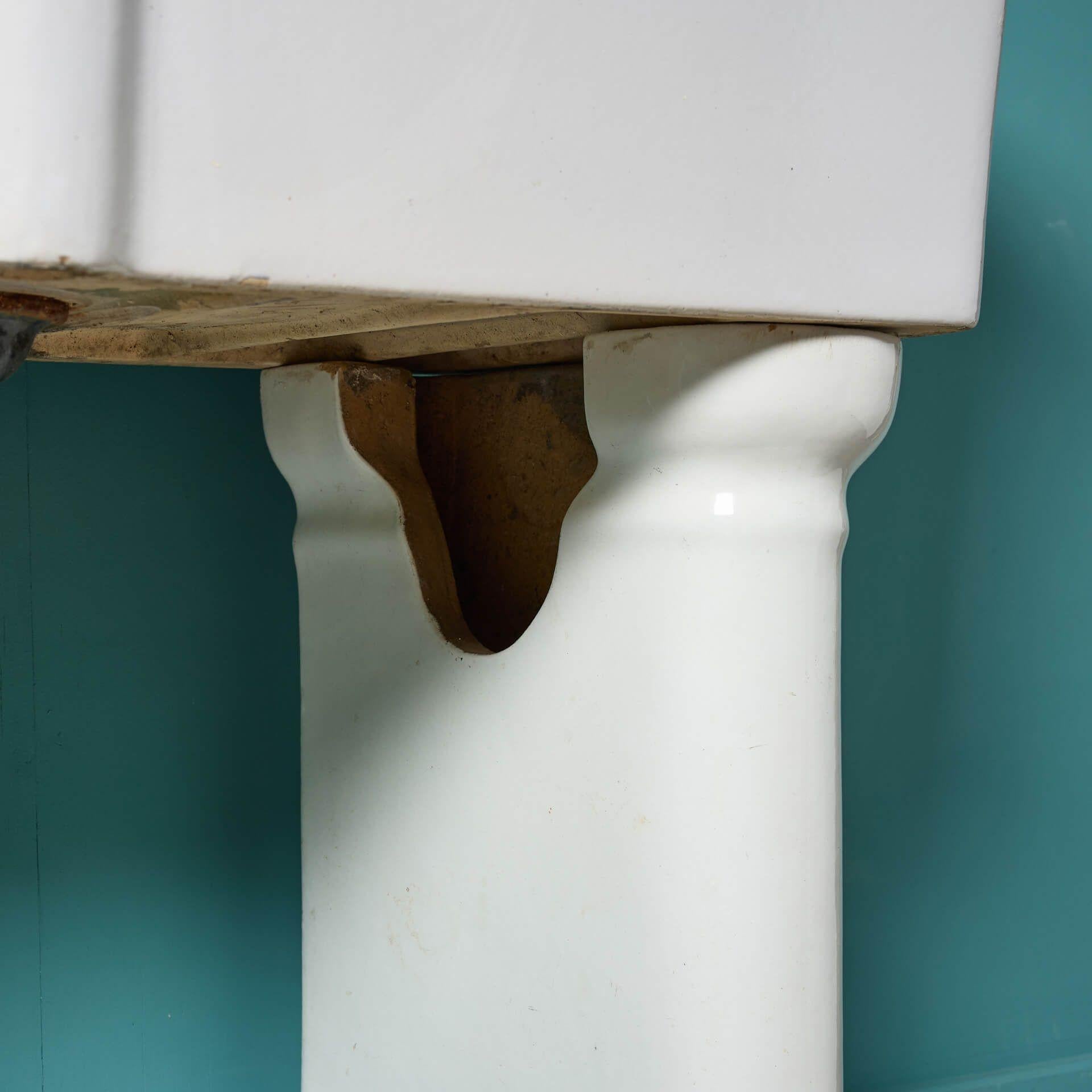 Stoneware Large Shanks & Co Double Utility Sink For Sale
