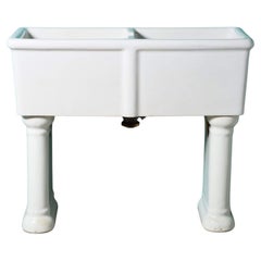 Antique Large Shanks & Co Double Utility Sink