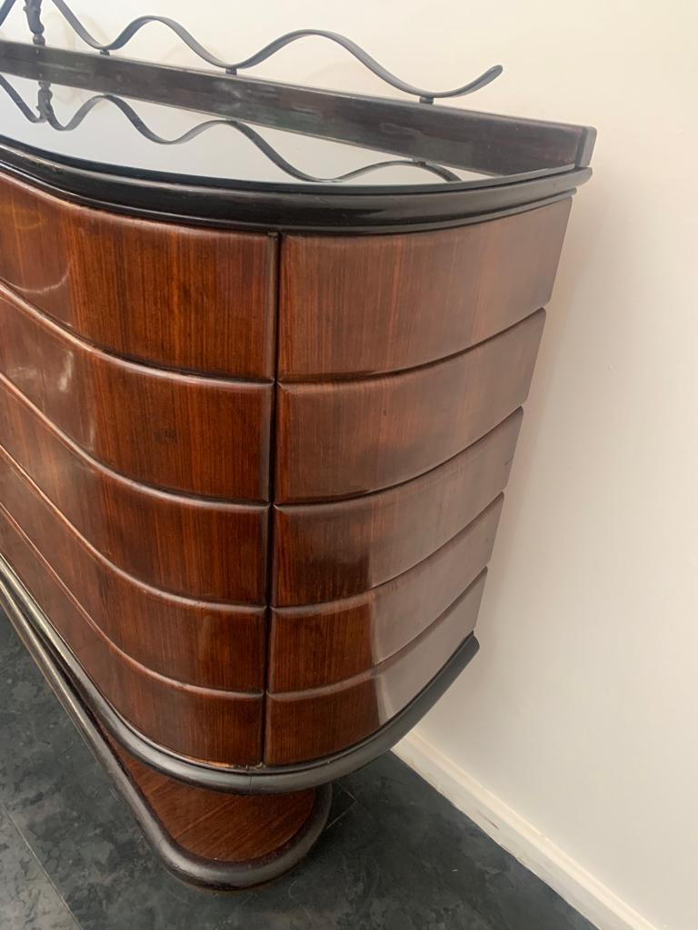 Large Shaped and Ashlar Sideboard attributed to Vittorio Dassi, 1950s For Sale 3