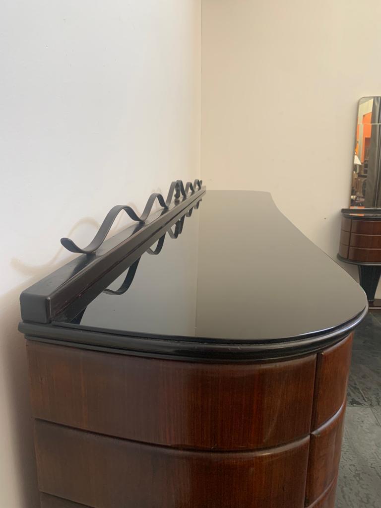Mid-20th Century Large Shaped and Ashlar Sideboard attributed to Vittorio Dassi, 1950s For Sale
