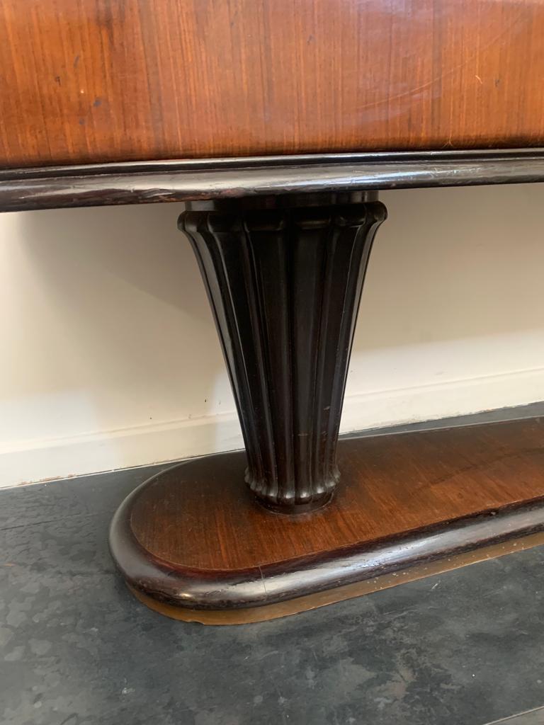 Glass Large Shaped and Ashlar Sideboard attributed to Vittorio Dassi, 1950s For Sale