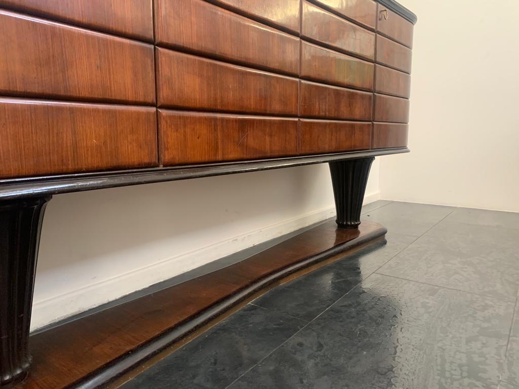 Large Shaped and Ashlar Sideboard attributed to Vittorio Dassi, 1950s For Sale 1