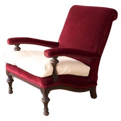 Large shapely Anglo-Indian style open armchair