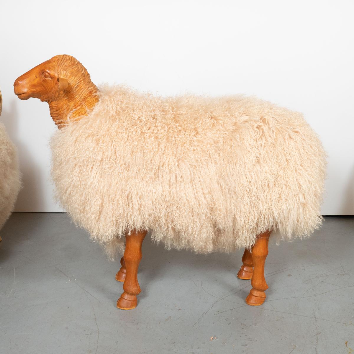 Mid-Century Modern Large Sheep Sculpture by Carlos Villegas For Sale