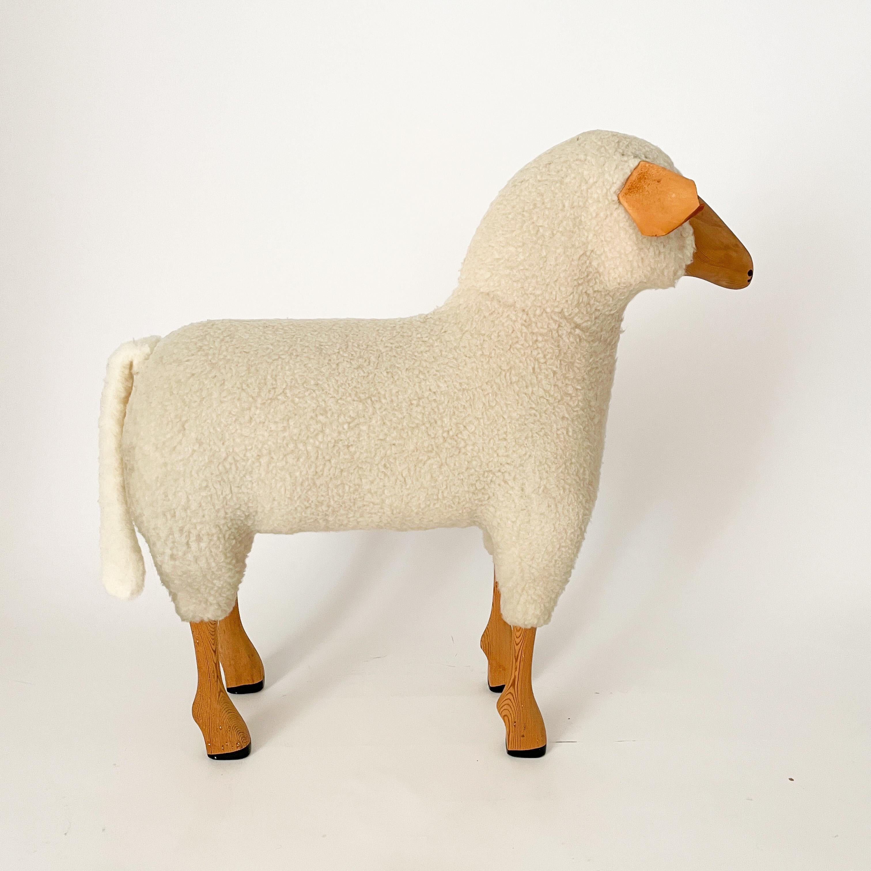German Large Sheep Sculpture by Hanns-Peter Krafft for Meier C. 1980's For Sale