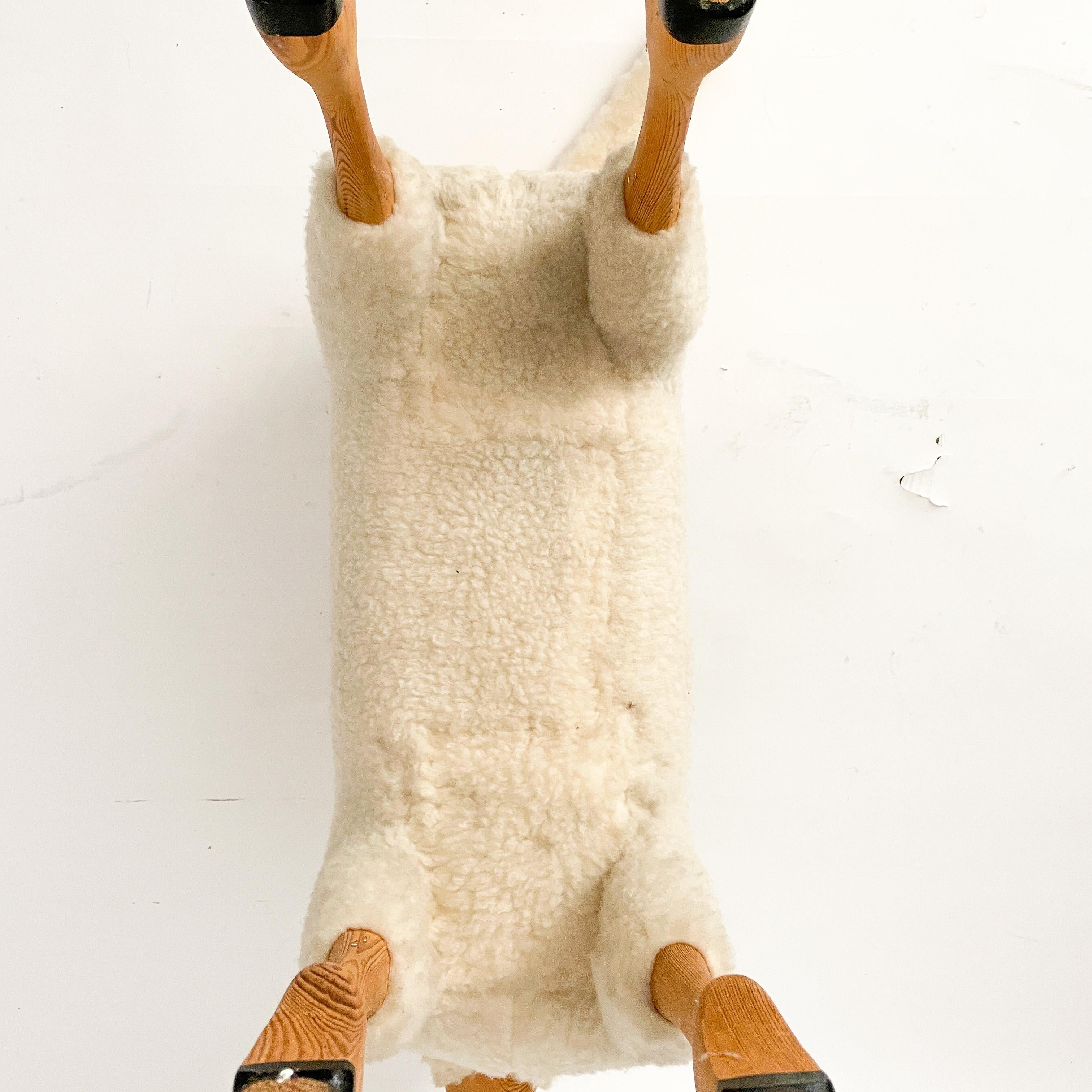 Wool Large Sheep Sculpture by Hanns-Peter Krafft for Meier C. 1980's For Sale