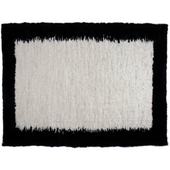 Large Sheepskin Hide, Carpet or Tapestry in White and Black Wool Rug