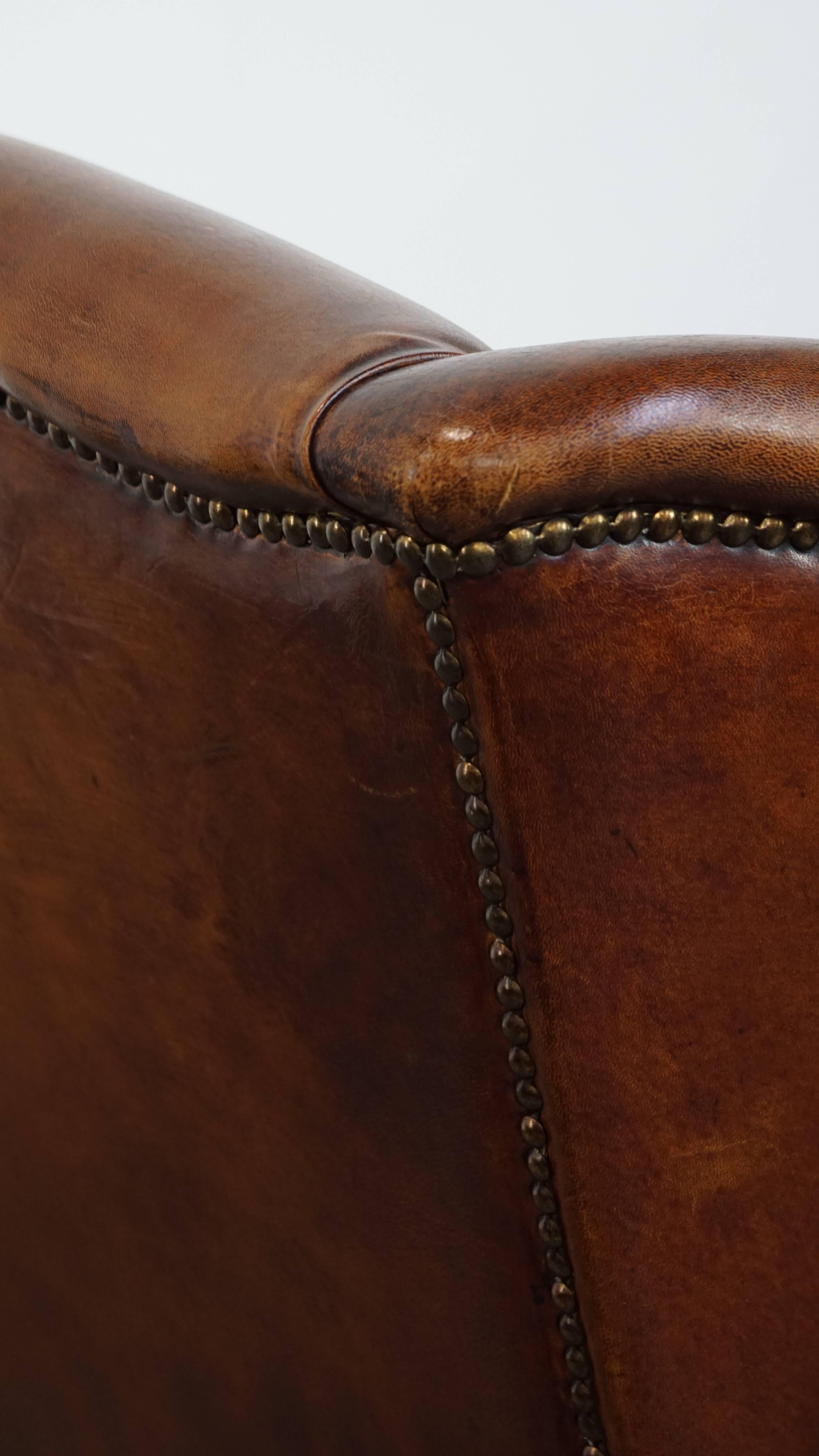 Large Sheepskin Wingback Chair For Sale 7