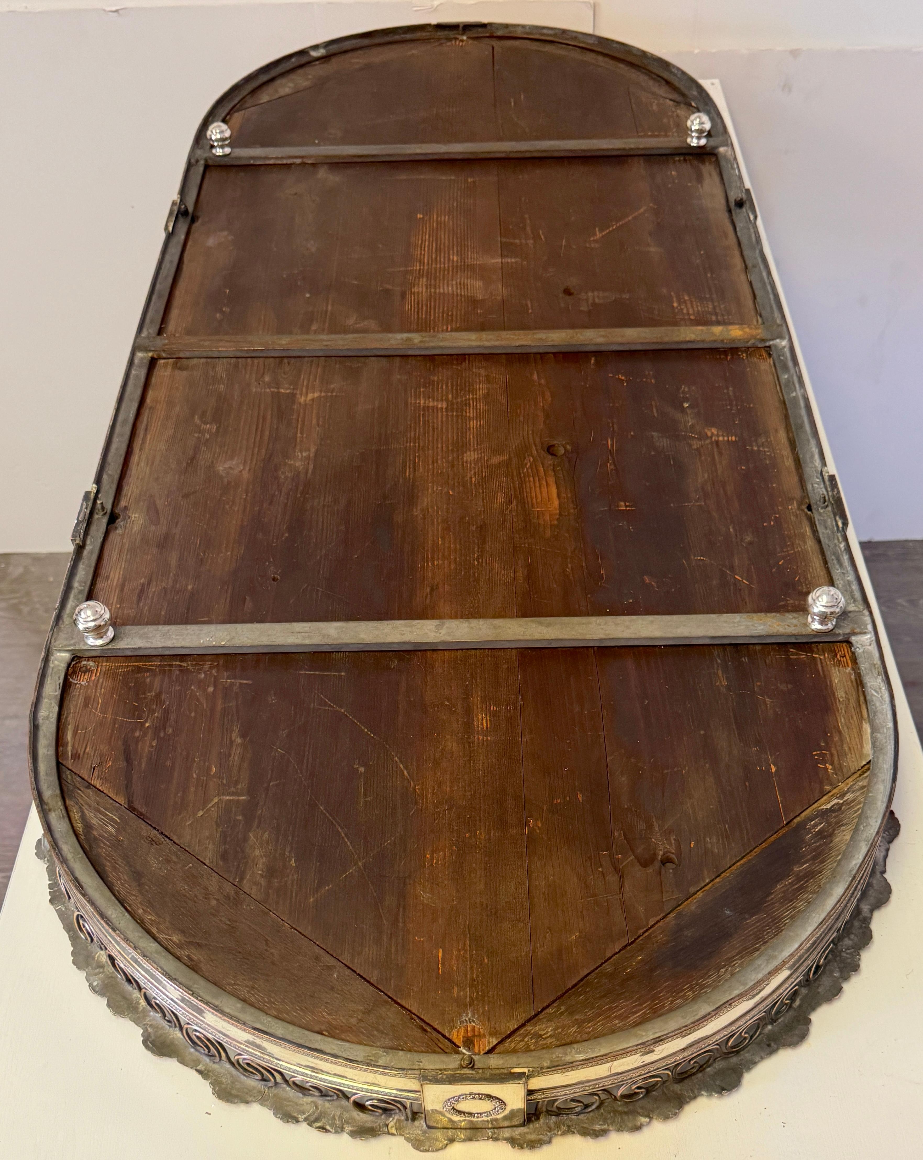 Large Sheffield Plate Mirrored Table Centerpiece / Plateau, Attributed Boulton For Sale 5