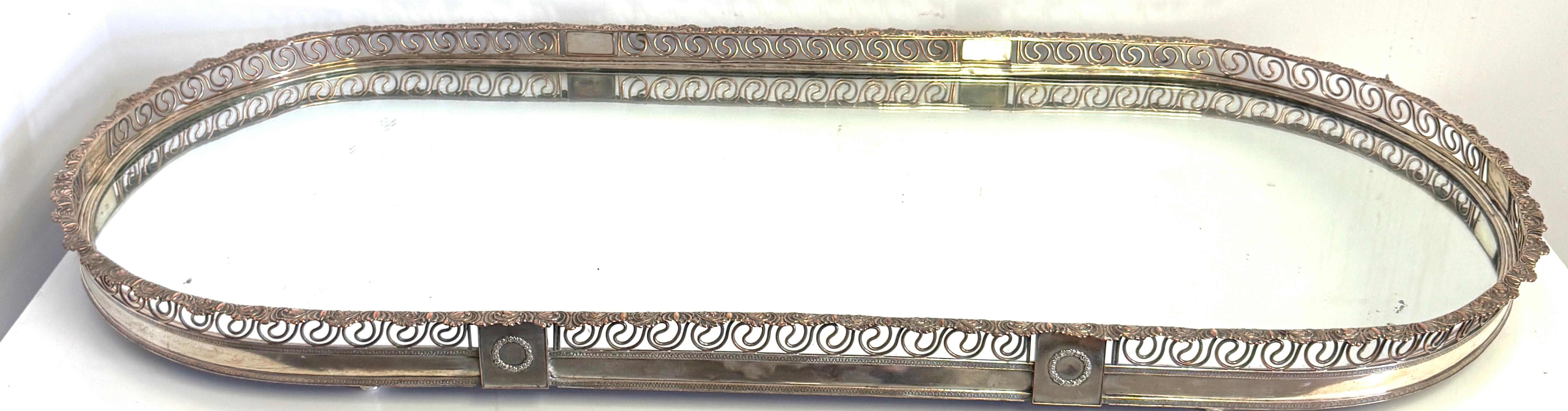 19th Century Large Sheffield Plate Mirrored Table Centerpiece / Plateau, Attributed Boulton For Sale