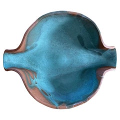 Large Shell Bowl with Turquoise Glaze