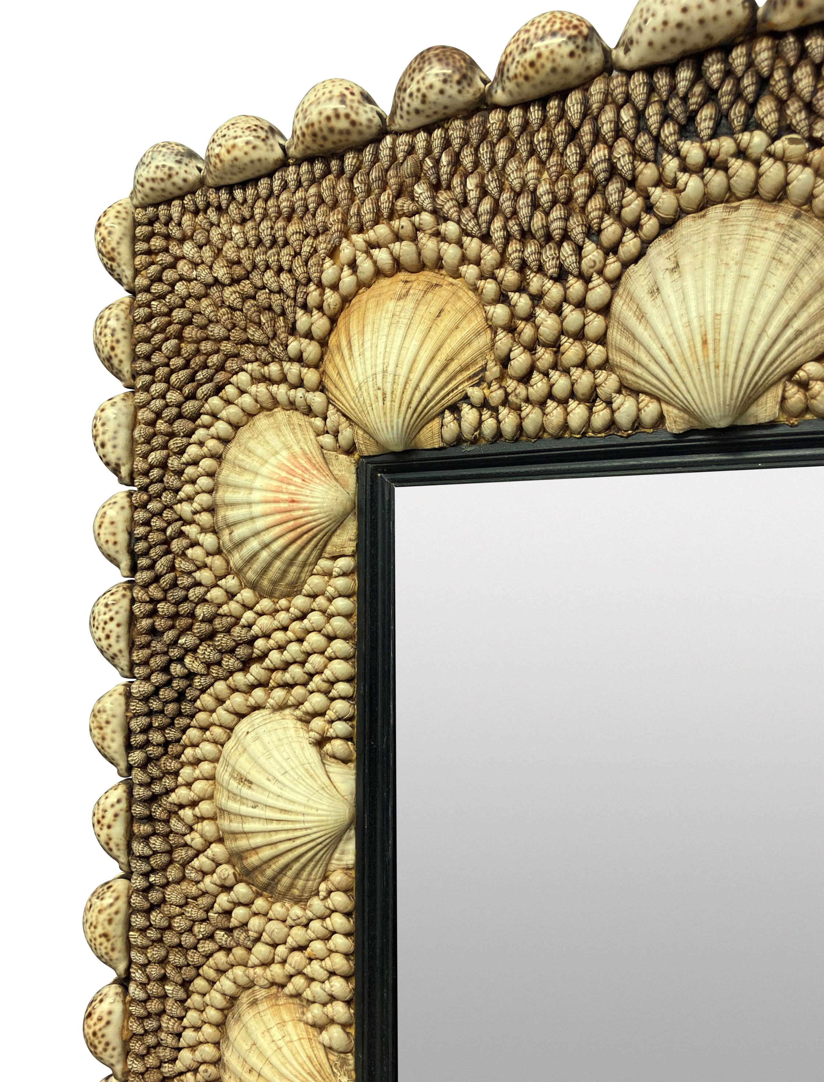 English Large Shell Encrusted Mirror by Redmile