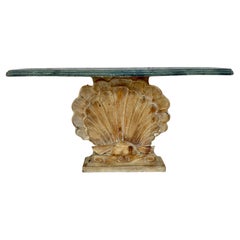 Large Shell Form Hollywood Regency Console Table
