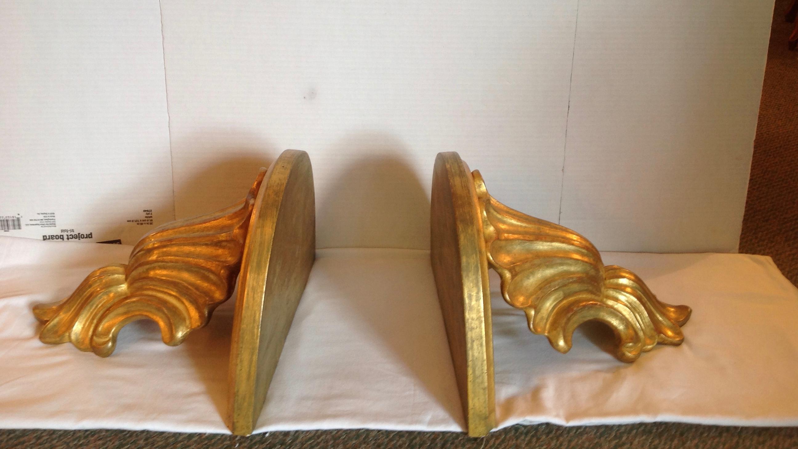 Late 20th Century Large Shell Form Wall Brackets, Pair