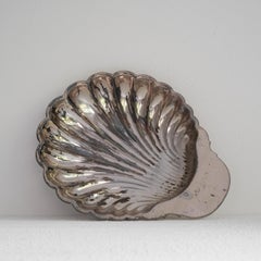 Large Shell Shaped Dish in Patinated Silver, 1960s