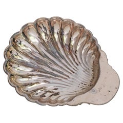 Large Shell Shaped Dish in Patinated Silver, 1960s