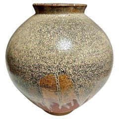 Large Shino Glazed Ceramic Moon Jar by Jason Fox