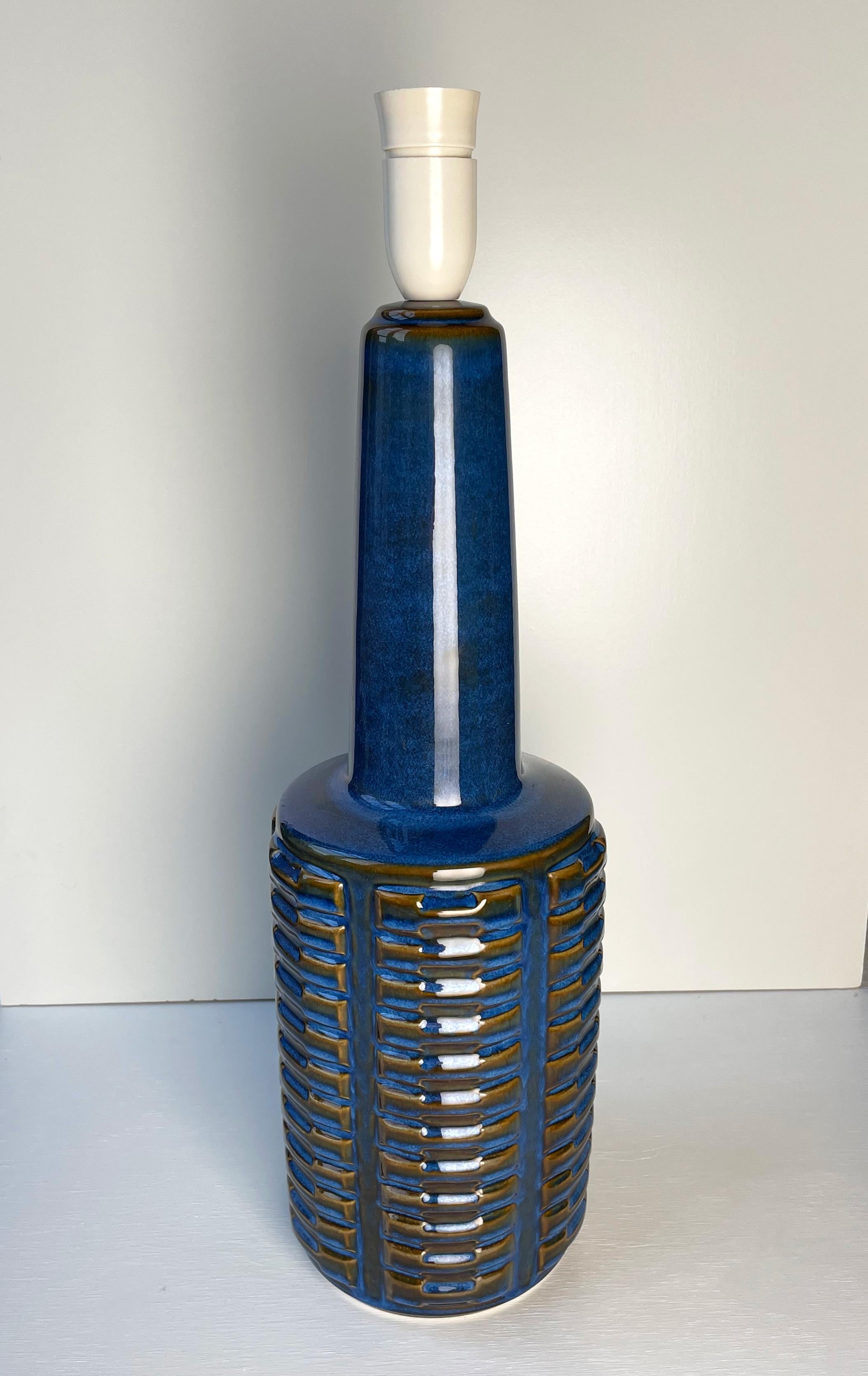 Large Søholm Tall Blue Stoneware Lamp - Two Items In Good Condition For Sale In Copenhagen, DK