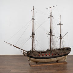 Large Ship Model of La Sirene with Cannons & Mermaid Masthead, France circa 1880