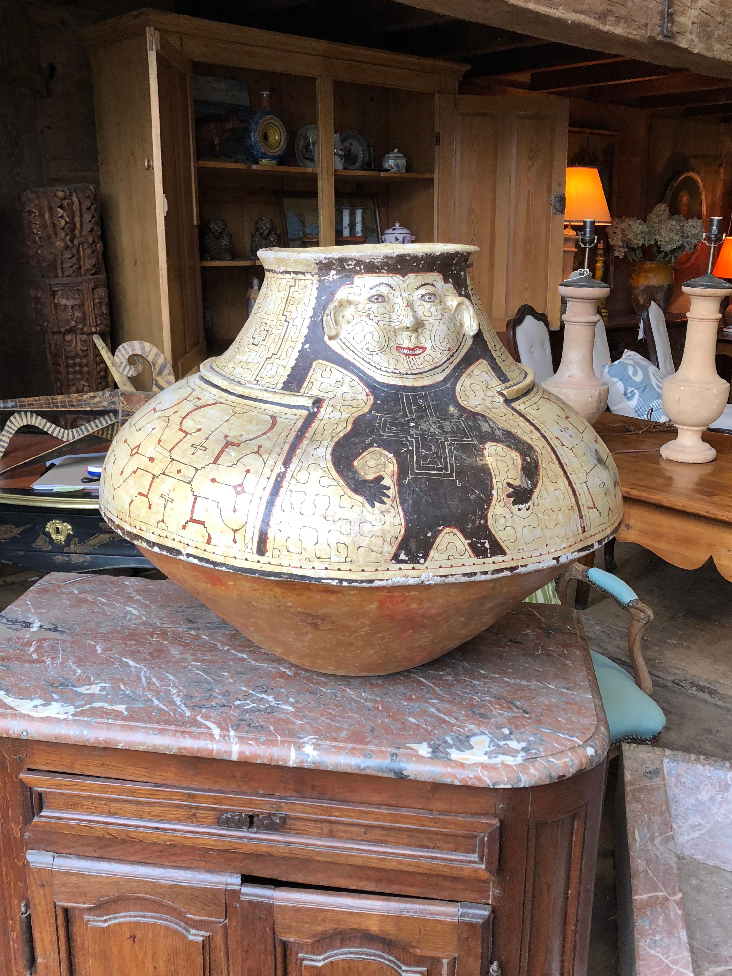 Hand-Painted Large Shipibo-Conibo Pot, Amazon, circa 1950