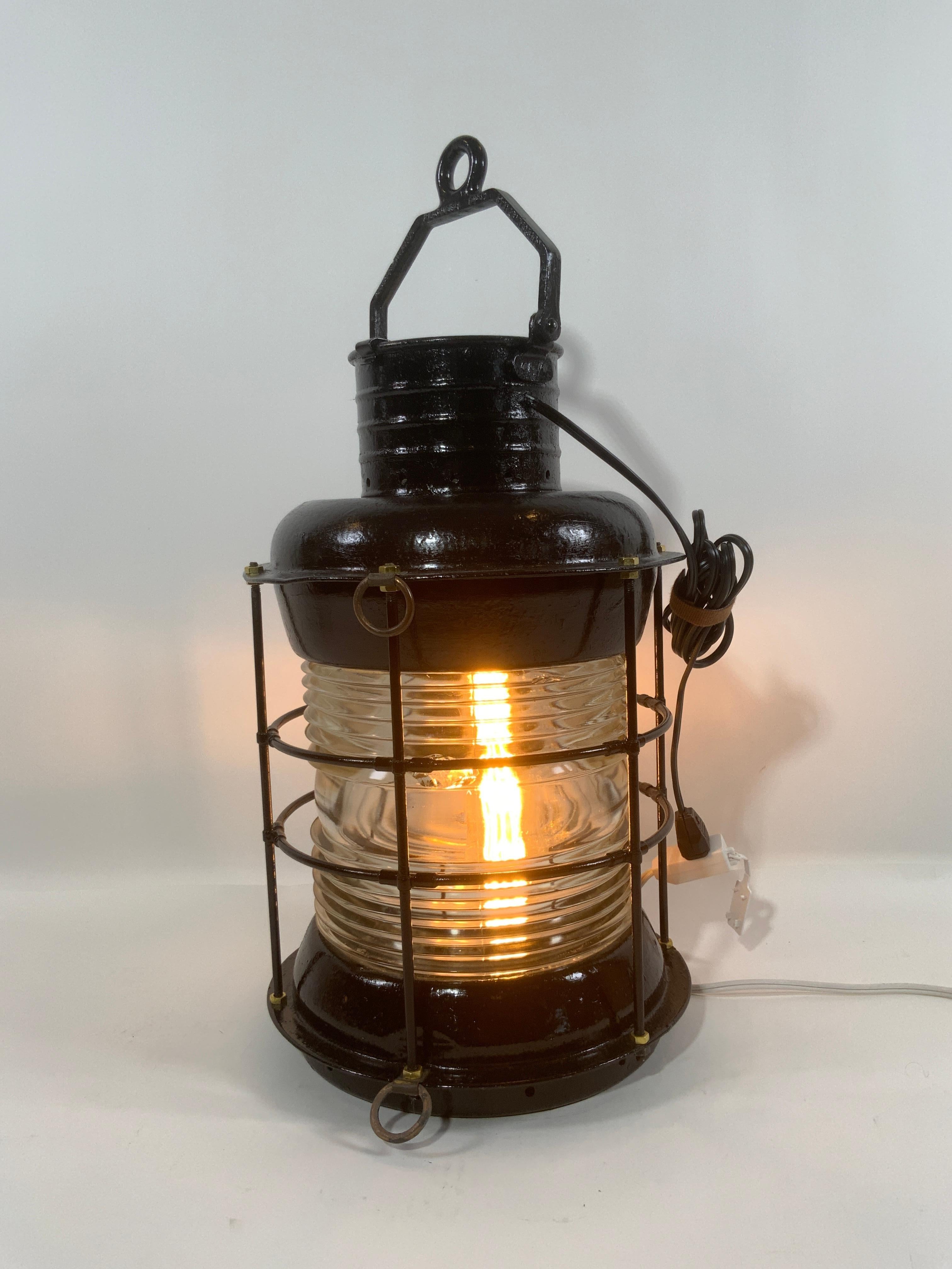 Large Ships Anchor Lantern 6549 In Good Condition For Sale In Norwell, MA