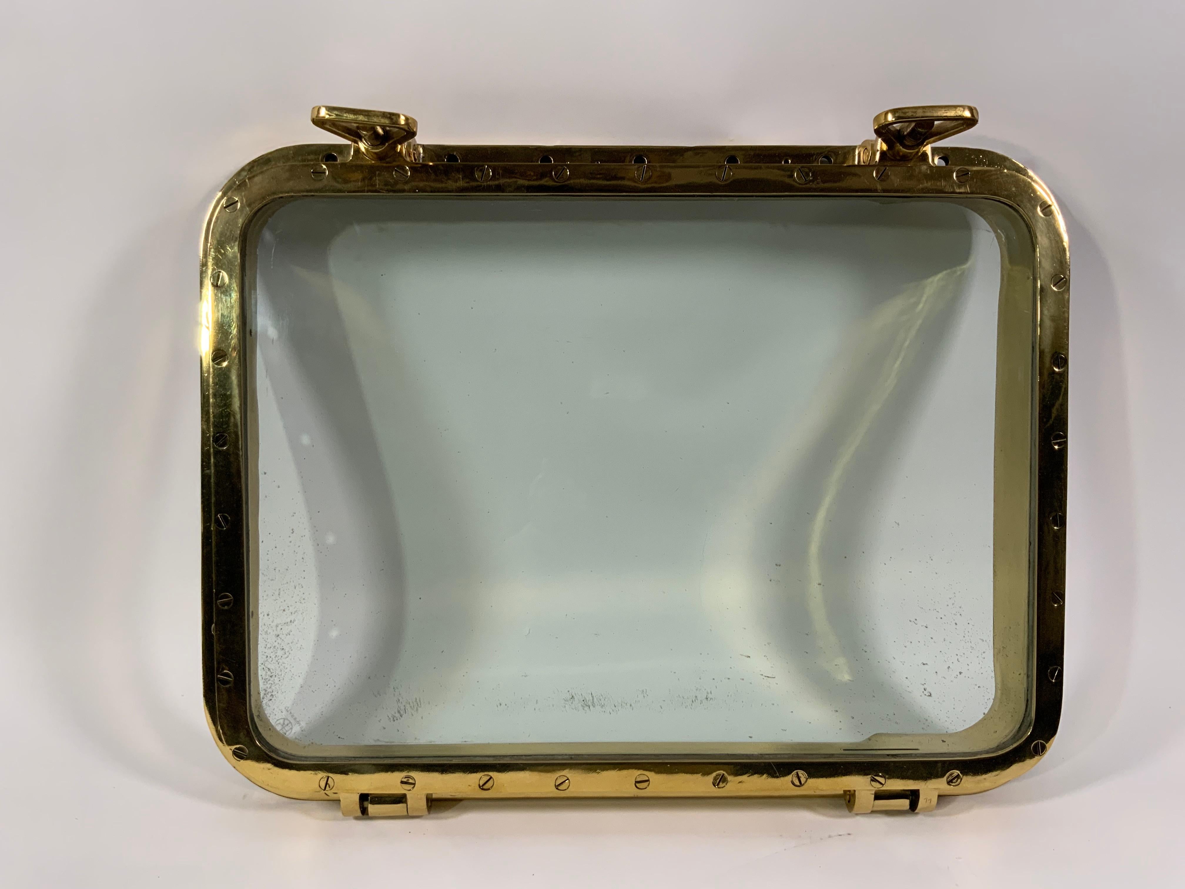 Large Ships Porthole of Solid Brass For Sale 5