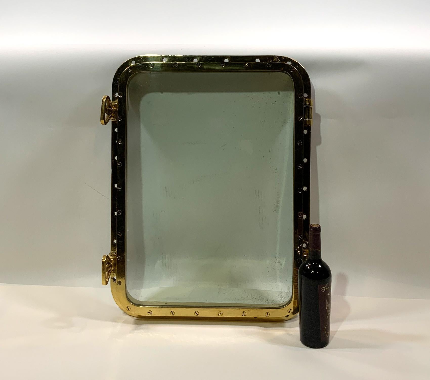 North American Large Ships Porthole of Solid Brass For Sale
