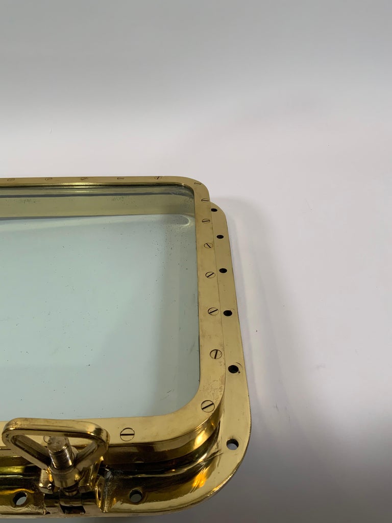 Large Ships Porthole of Solid Brass For Sale at 1stDibs