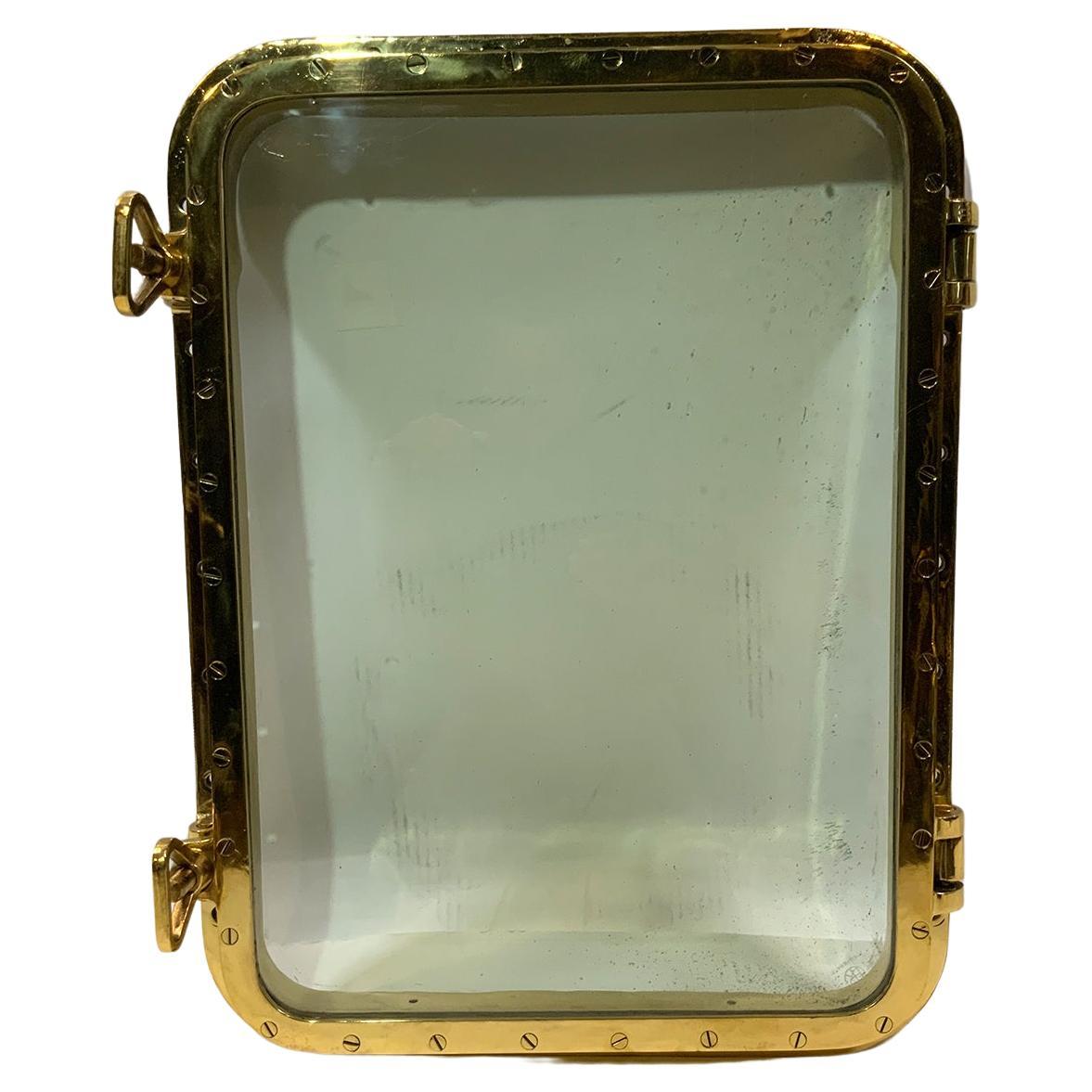Large Ships Porthole of Solid Brass For Sale