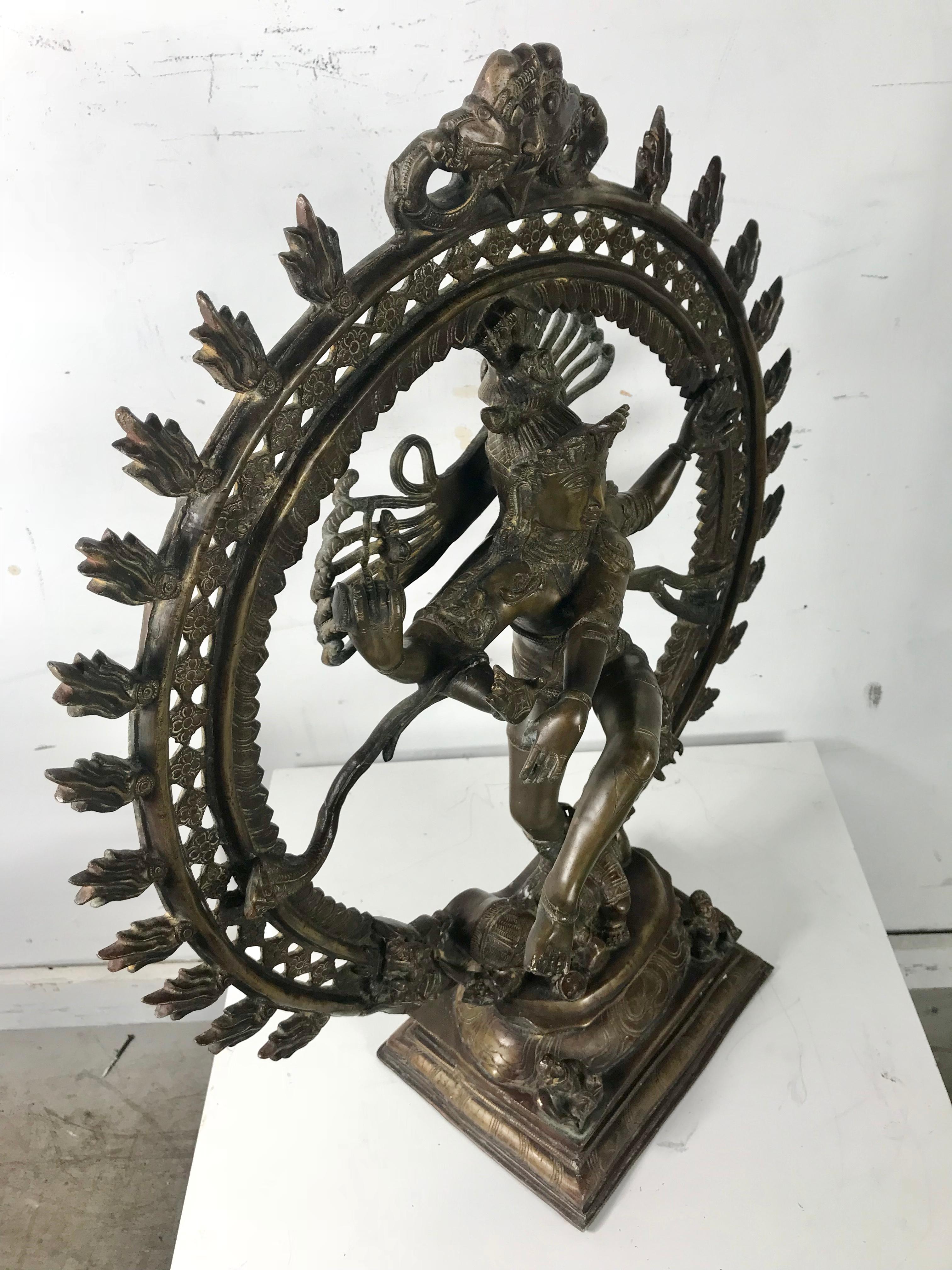 Cast Large Shiva Hindu Bronze Sculpture