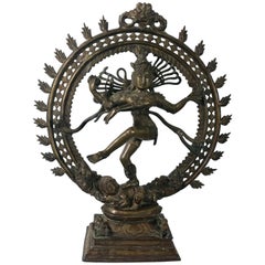 Vintage Large Shiva Hindu Bronze Sculpture
