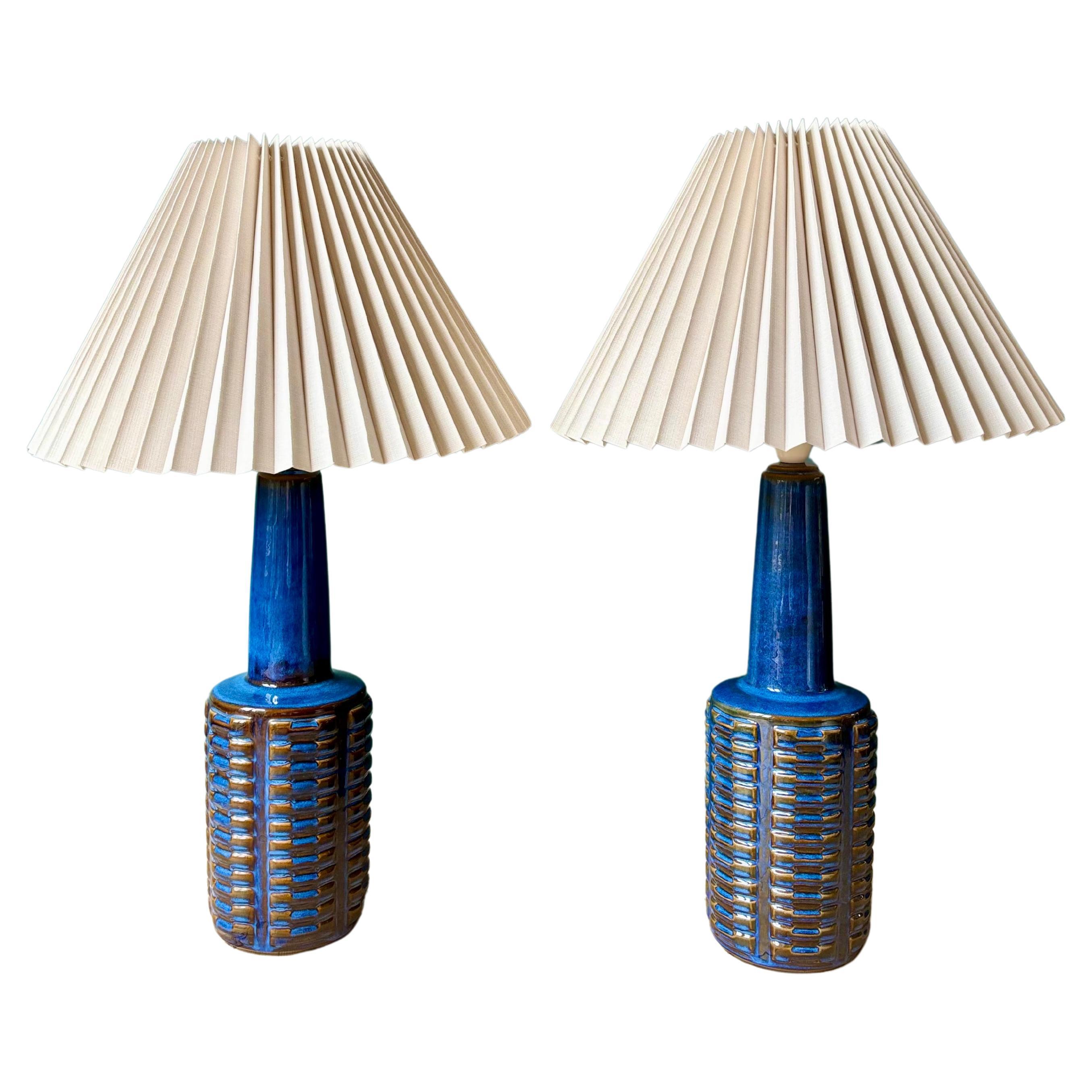 Große Søholm Große Blaue Steinzeuglampe - Zwei Stück im Angebot