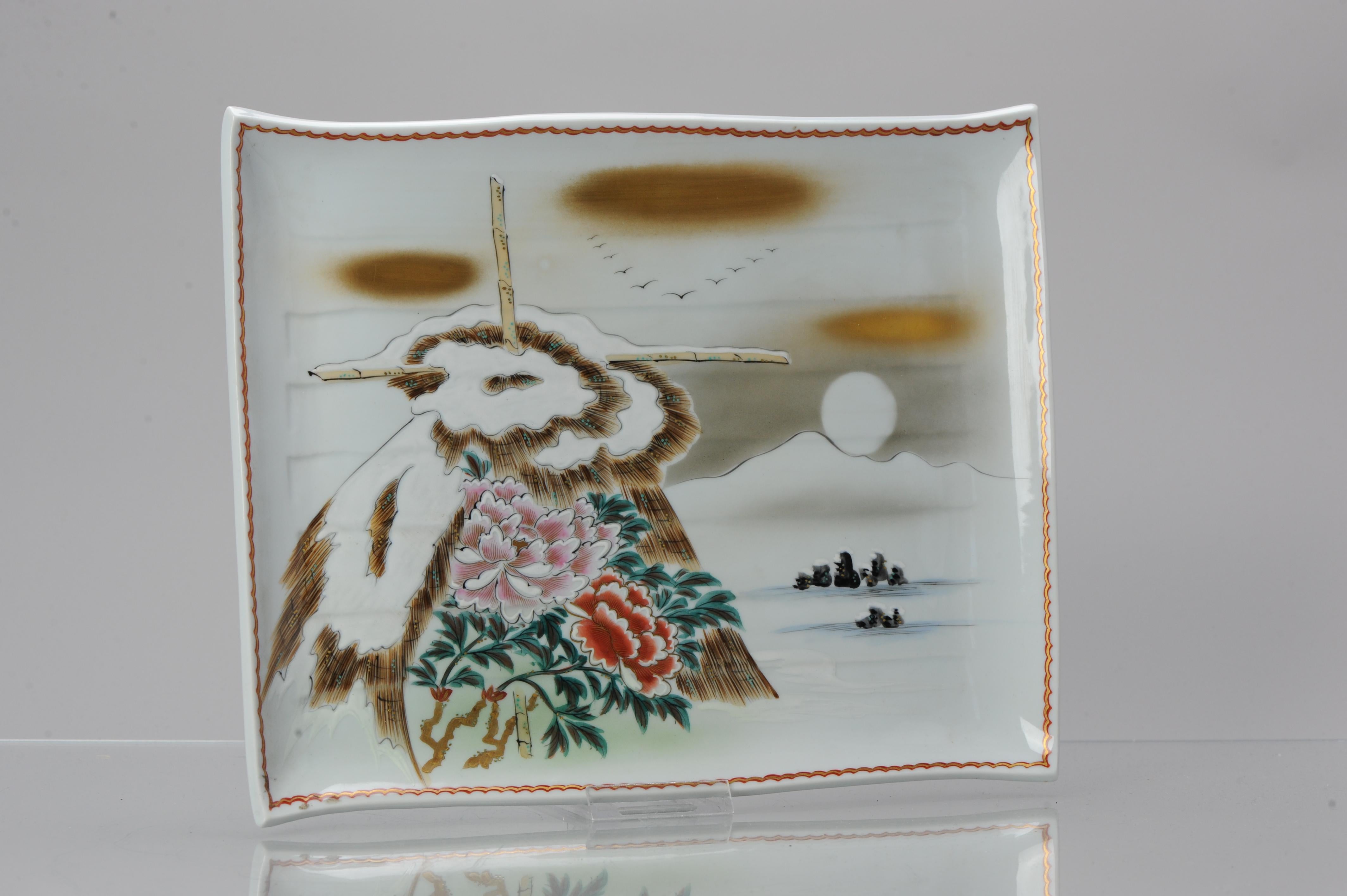 Large Showa Period Japanese 20th Century Porcelain Kutani Spring Snow For Sale 9