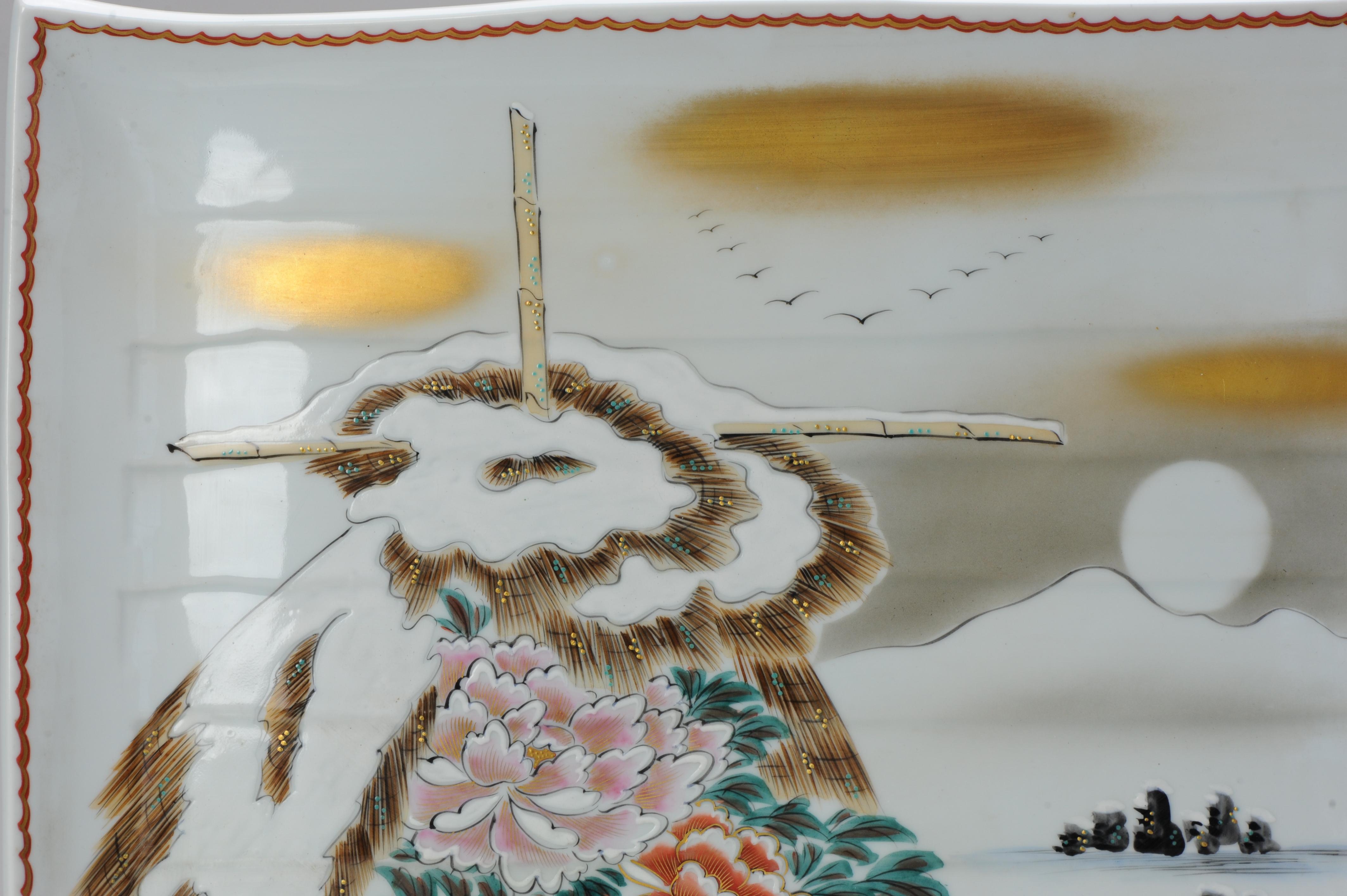 Large Showa Period Japanese 20th Century Porcelain Kutani Spring Snow For Sale 11