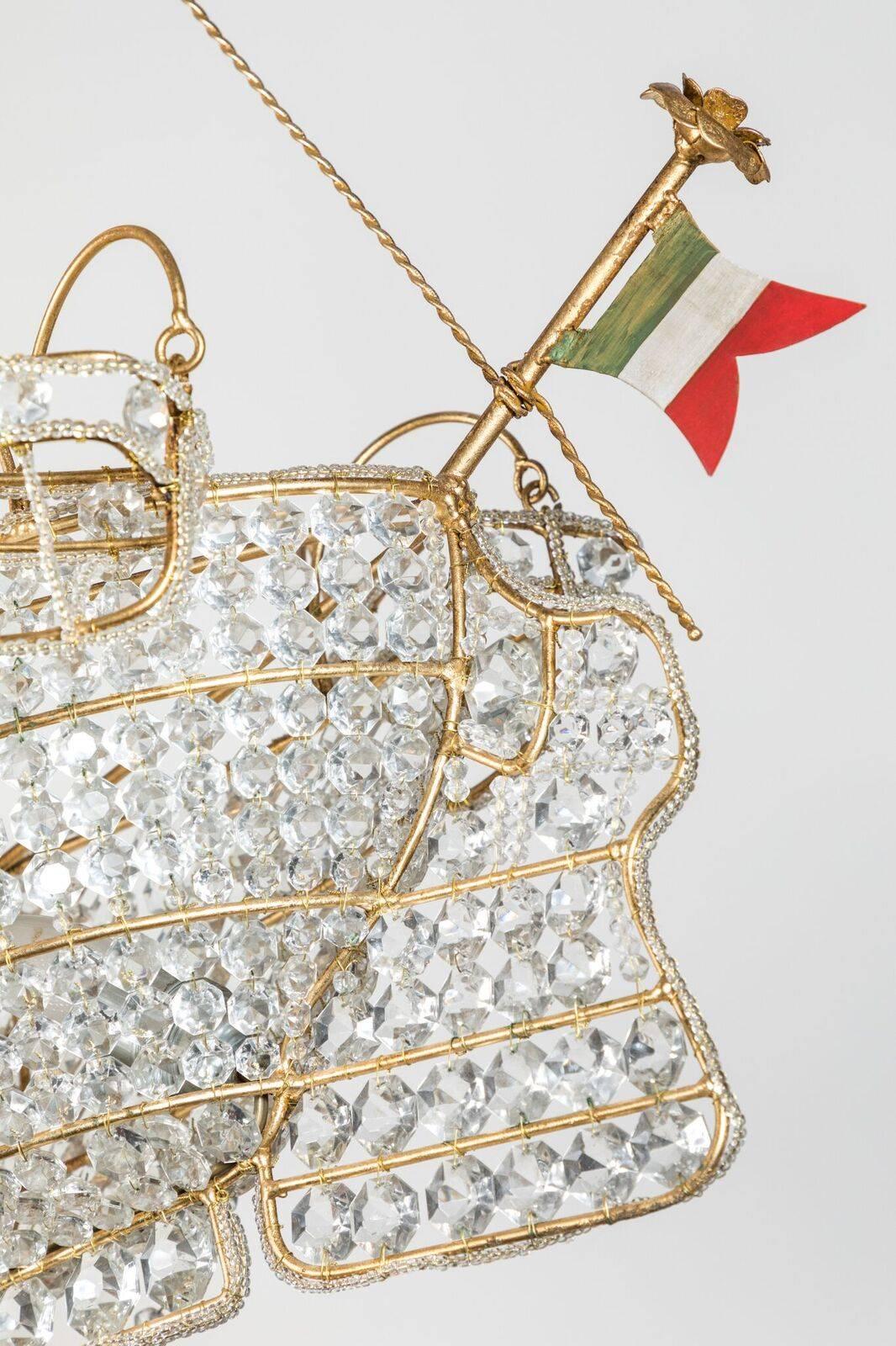 Italian Large, Sicilian, Crystal Galleon Chandelier
