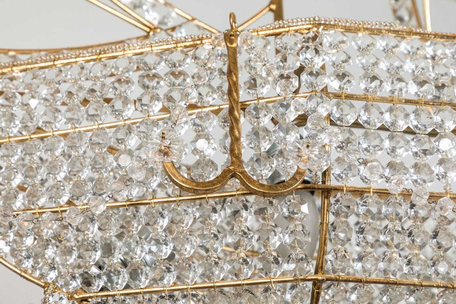 Large, Sicilian, Crystal Galleon Chandelier 1