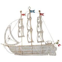 Large, Sicilian, Crystal Galleon Chandelier