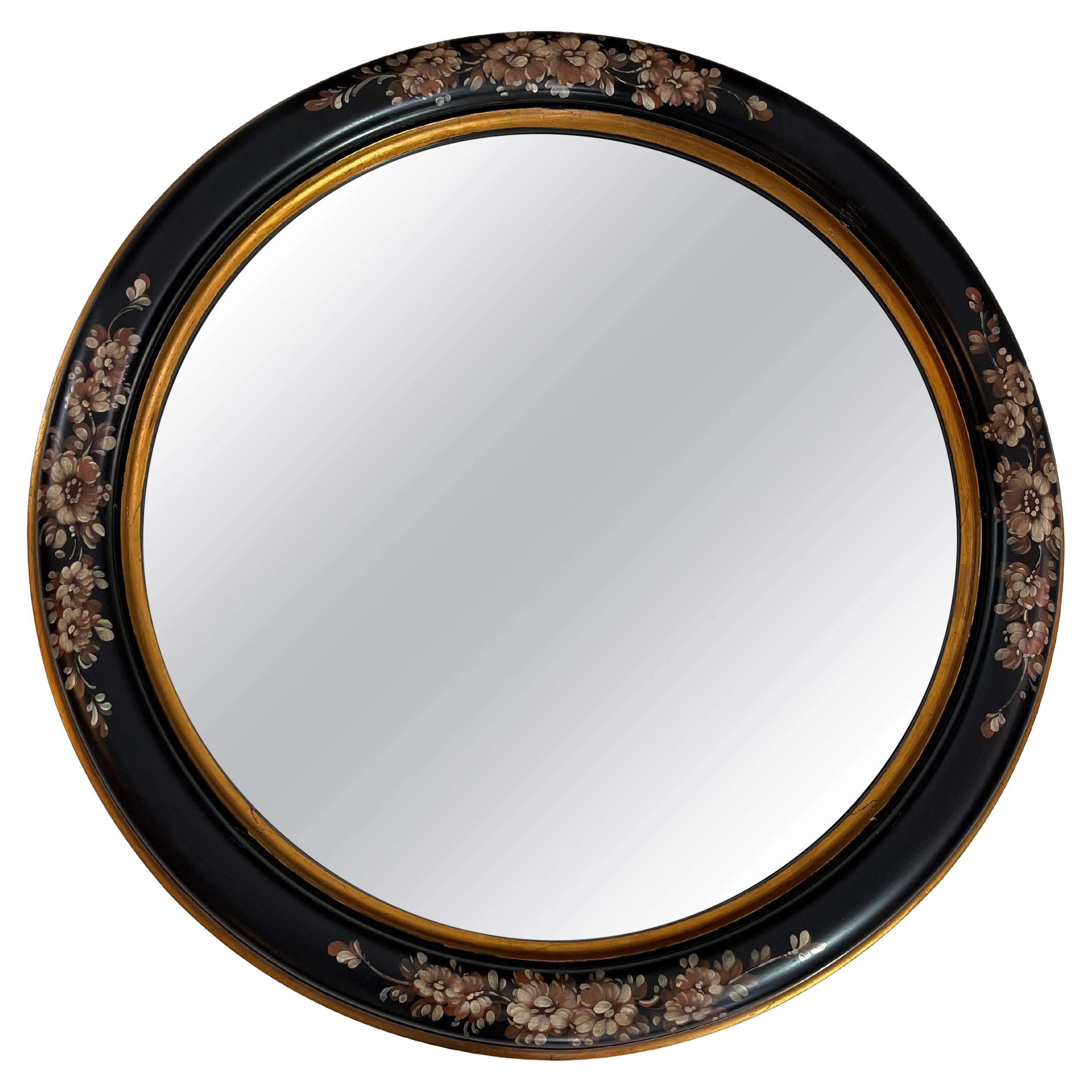 Large Sicilian Mid-century Decorated Wall Mirror, 1950s For Sale