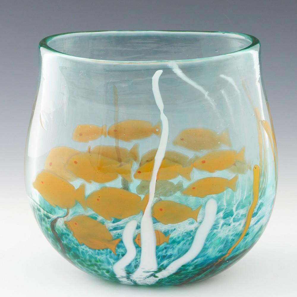 British Large Siddy Langley Reef Graal Vase 2004 For Sale