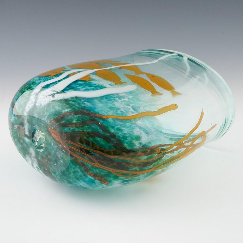Art Glass Large Siddy Langley Reef Graal Vase 2004 For Sale
