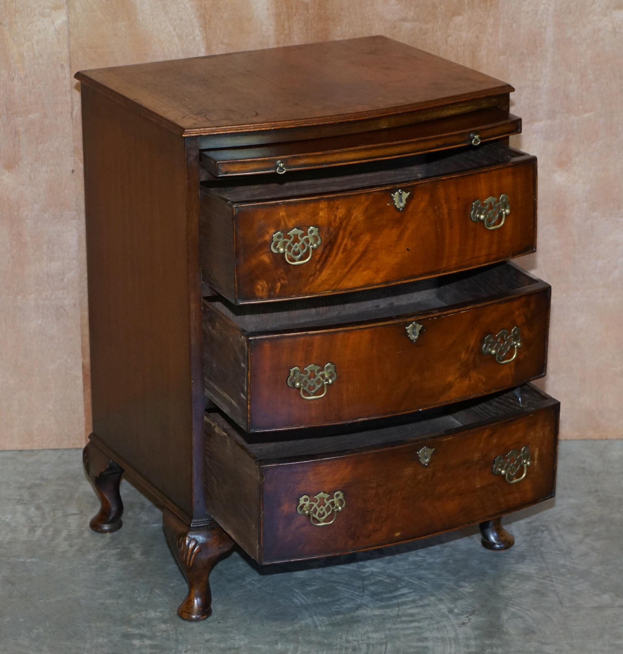 Large Side Table Sized Bow Fronted Chest of Drawers Made in the Georgian Manner 5