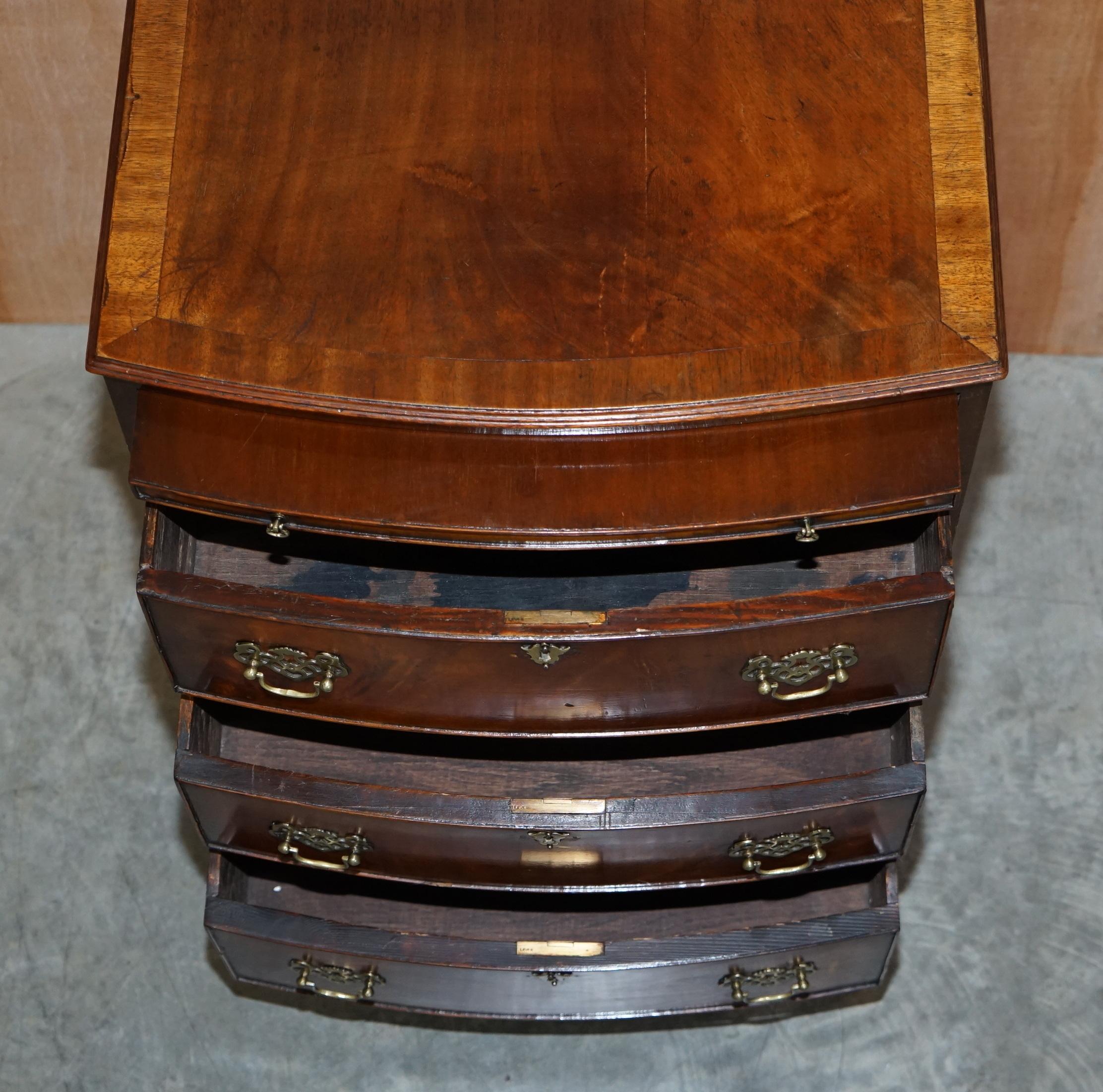 Large Side Table Sized Bow Fronted Chest of Drawers Made in the Georgian Manner 6