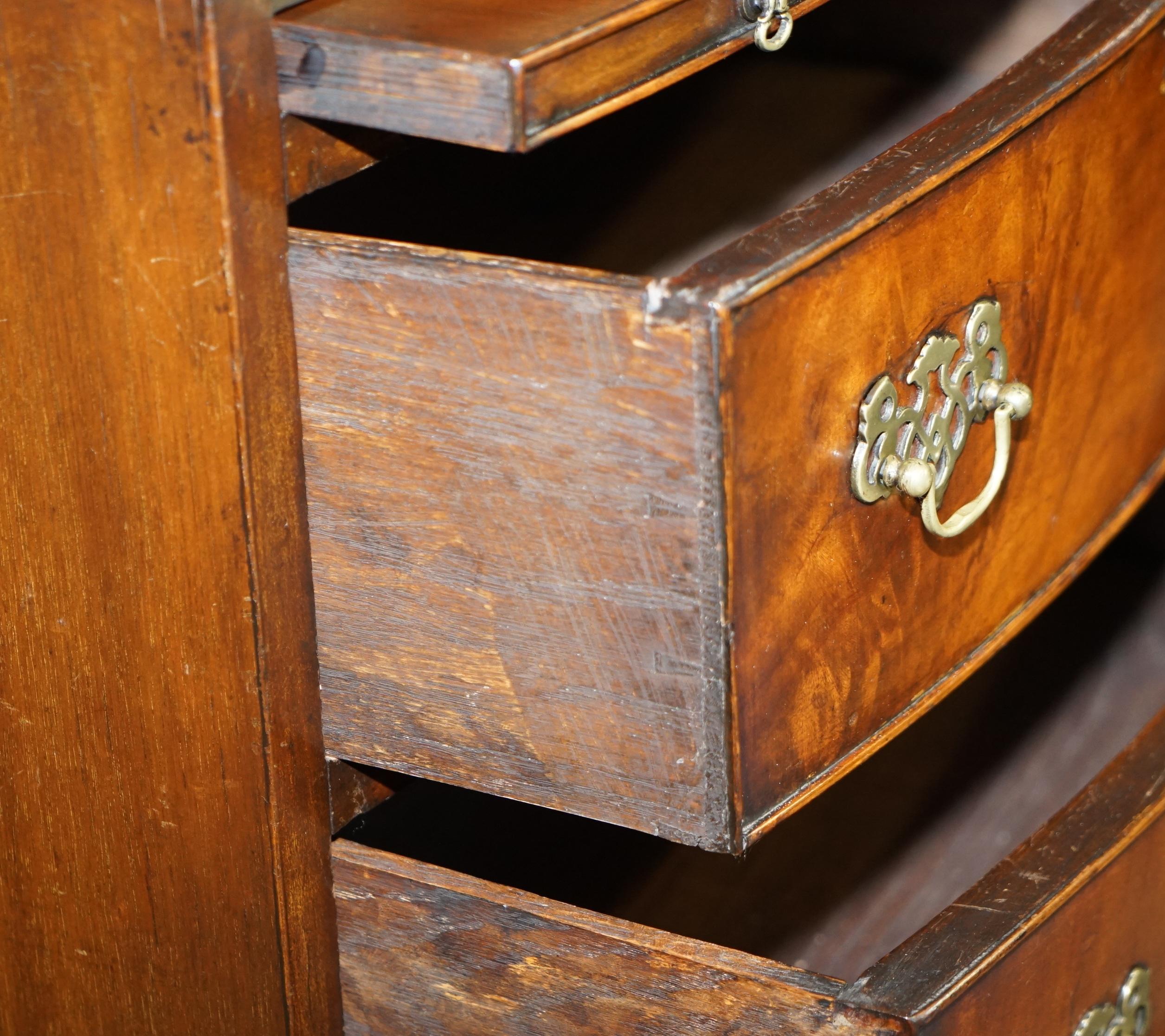 Large Side Table Sized Bow Fronted Chest of Drawers Made in the Georgian Manner 7