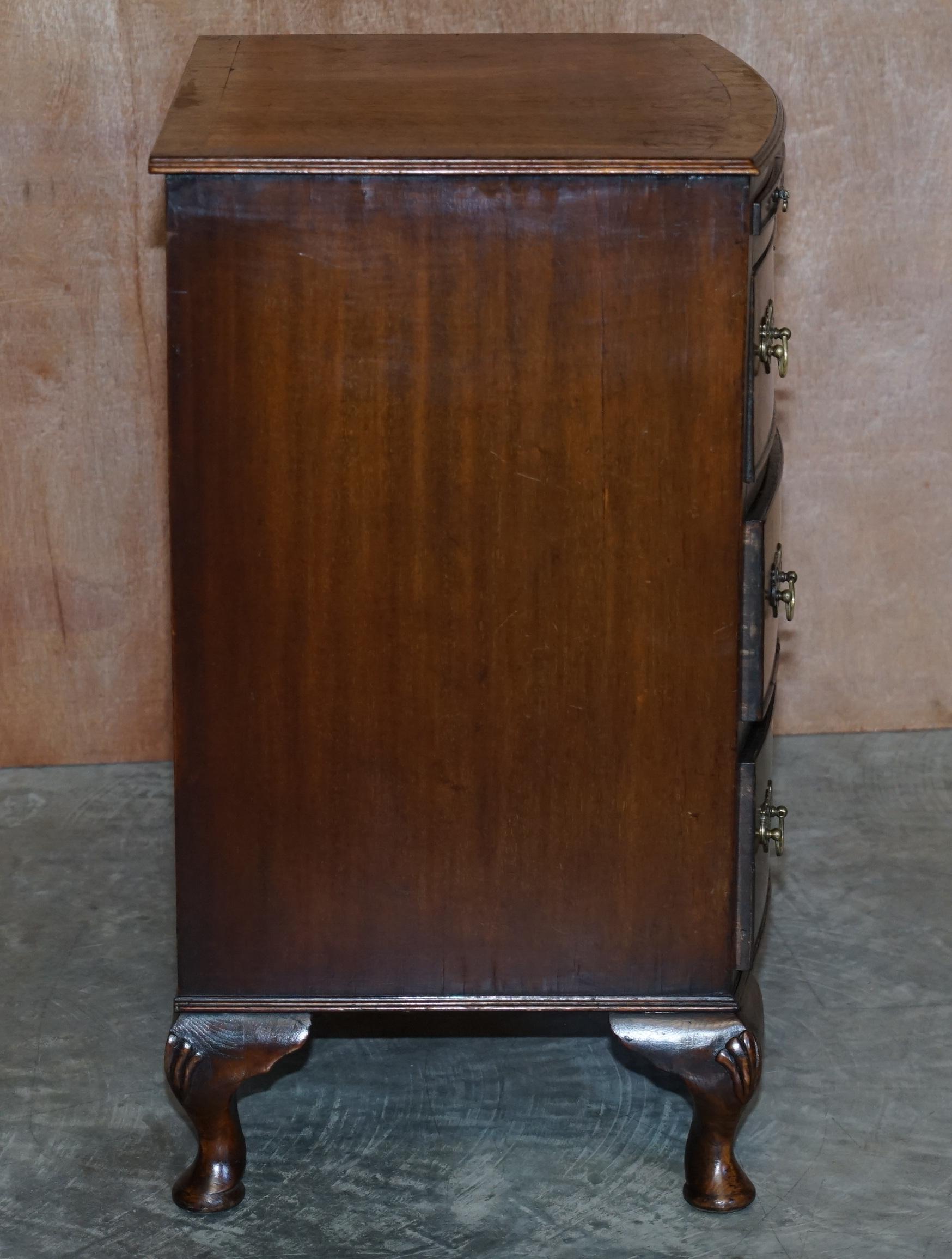 Large Side Table Sized Bow Fronted Chest of Drawers Made in the Georgian Manner 1